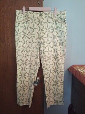 Anthropologie's Cartonnier NWT Charlie Trouser Palm Leaves Print Ankle Pants 10